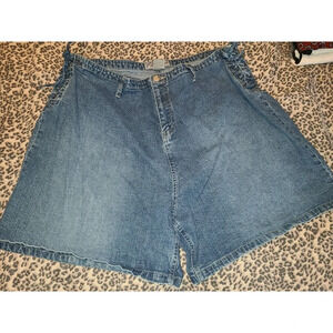 F.L. Jeans Hot Shorts Women's 20 Blue Denim Logo Belt Loops Cotton Casual (CCC)